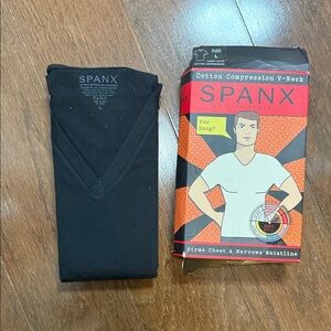 SPANX Men's Black Cotton Compression V-Neck